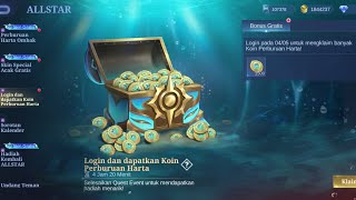 Modal Online 04/05 Dapat 1500 Poin di Event Login dan dapatkan Koin Perburuan Harta 2026
