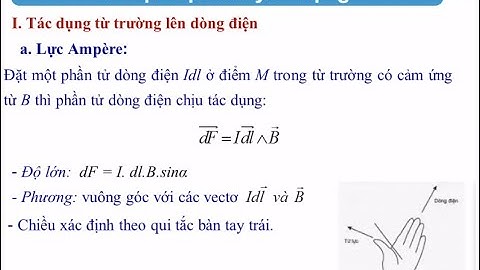 Chương 10: (tiếp) Định lý Ampere và Lực từ tác dụng lên dòng và hạt điện + VD