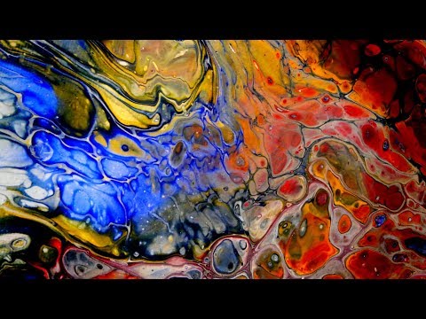 フルイドアート フルイドアート/ポーリングアート 原画 小さなキャンパス絵画
