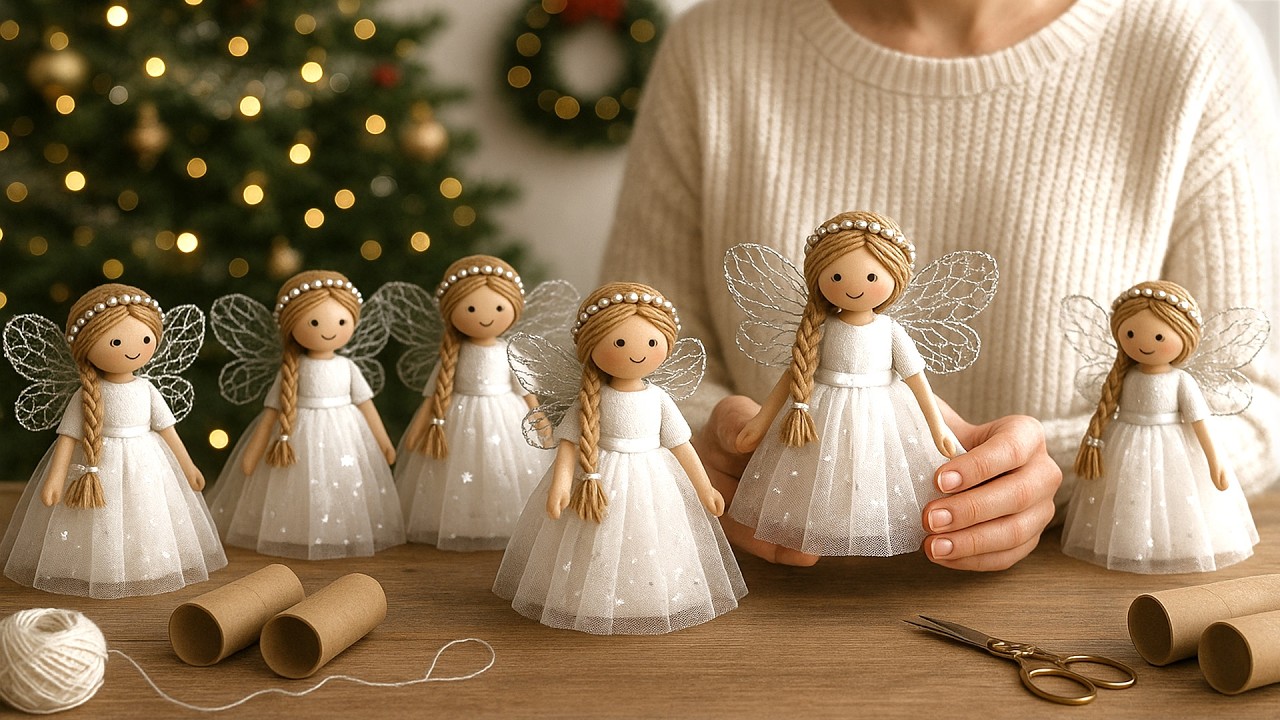 Anyone Can Make Those Christmas Angels Using Just Cardboard Tubes!