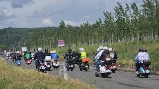 April 21st 2024 Tuscony, Italy 8000 Vespa Scooter Celebrations