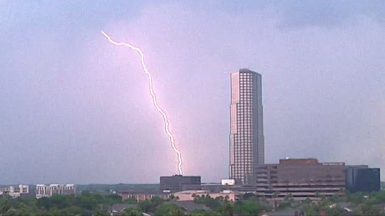 BOOM! Multiple lightning strikes caught on camera in Houston during