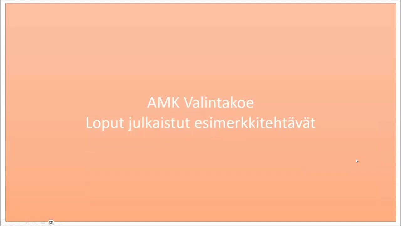 AMK valintakoe matemaattiset taidot: Loput julkaistut esimerkkitehtävät