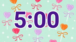 5-Minute Valentine Heart Lollipop Timer | Soft & Calm Countdown screenshot 3