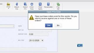 QUICKBOOKS TUTORIALS 08 09 Receive Inventory and Create a Bill