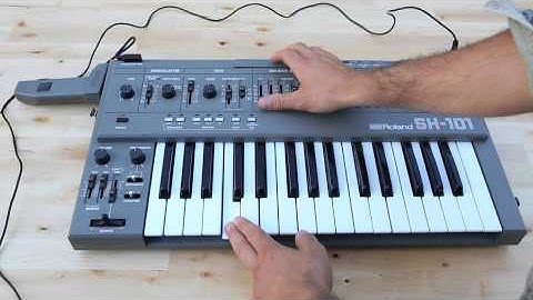 Roland Sh-101 + MG-1 Mod Grip Grey Rare Vintage Mono Synthesizer Keyboard DEMO