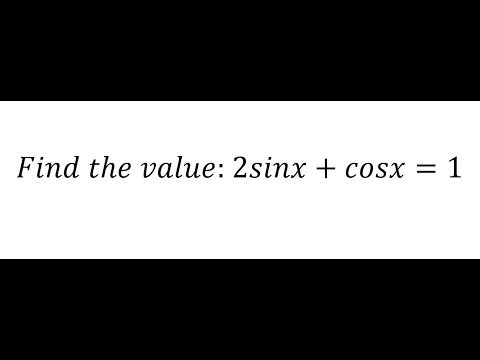 Solve: 2sinx+cosx=1 - Trigonometric Equation and How to solve in step-by-step - youtube