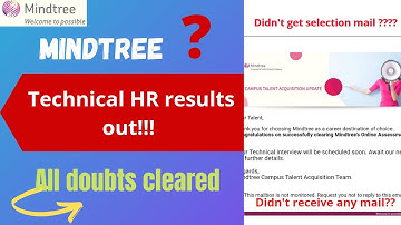 Mindtree Interview Results 2021|TR Selection or Rejection Mail Doubts Cleared