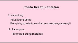 Kecap Kantetan - Bahasa Sunda
