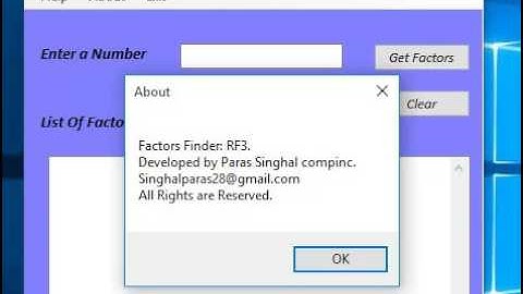 VB.NET - Factors Finding Application