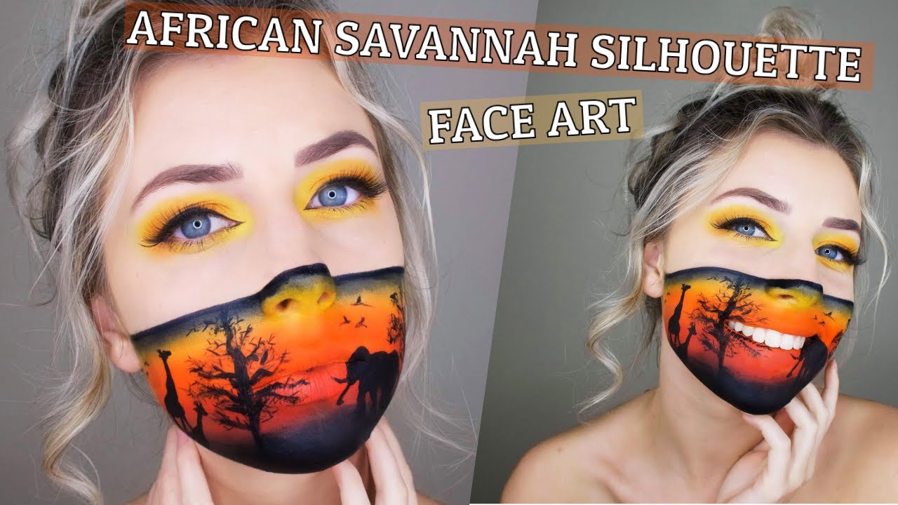 African Savannah Silhouette Face Art/Makeup *Facepaint*