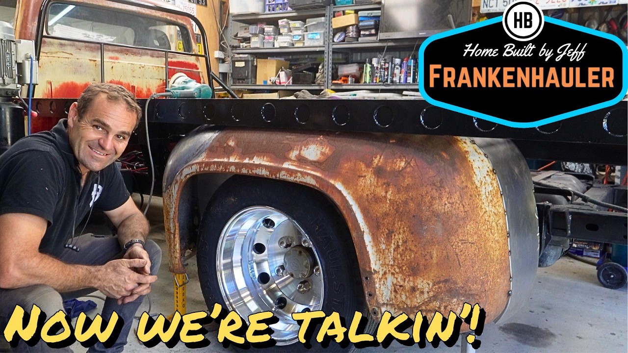 Making huge custom flares for the rear - 1954 Ford F600 Car Hauler Build part 75