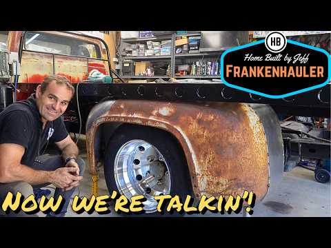 Making Huge Custom Flares For The Rear - 1954 Ford F600 Car Hauler Build Part 75