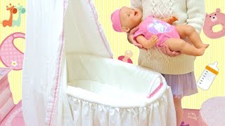 赤ちゃんのお姫様ベッド お世話ごっこ / Baby Born Canopy Bed , Baby Doll Bedtime