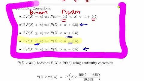 Normal Approximation of Binomial  Distribution - Specifying Continuity Corrections