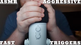 [ASMR] Fast and Aggressive Triggers | Mic Scratching, Cover Pumping/Swirling, Scissors, and More!