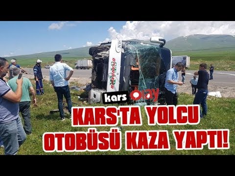 Kars'ta Yolcu Otobüsü Kaza Yaptı: 8 Yaralı /// www.karsolay.com
