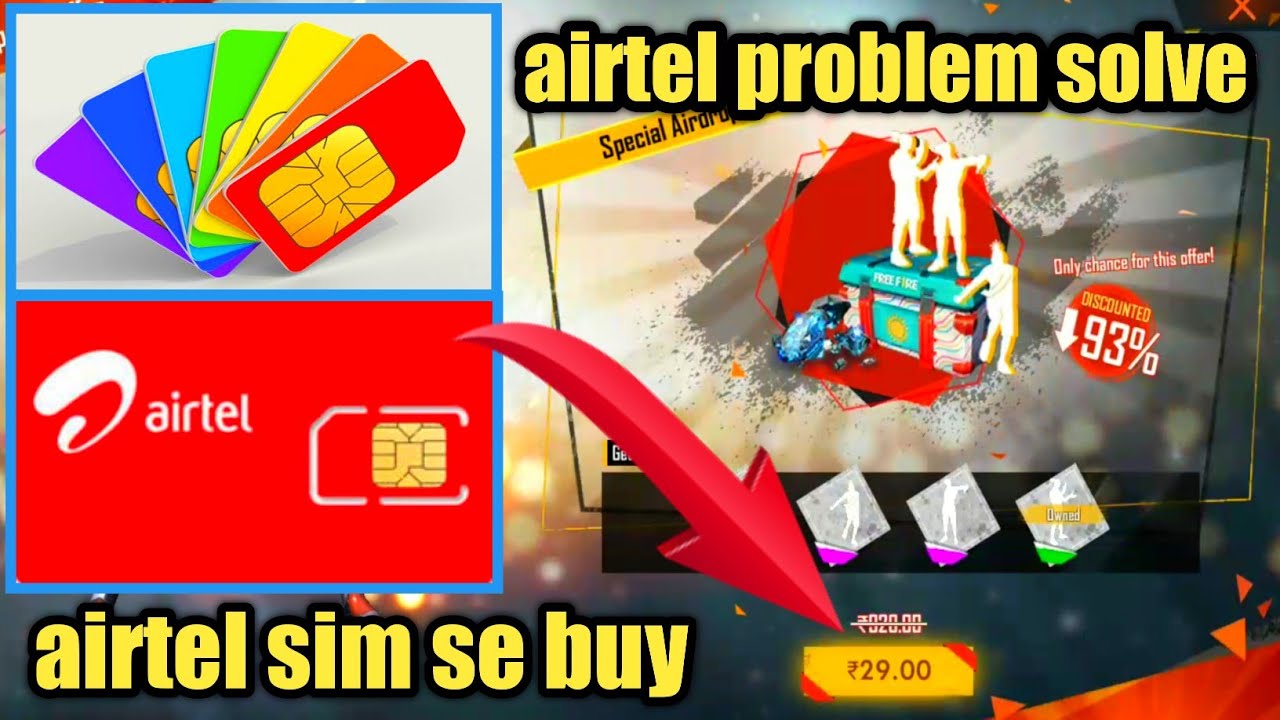 How to buy free fire special airdrop in airtel sim card | free fire