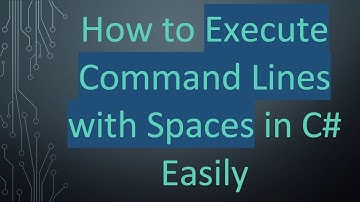 How to Execute Command Lines with Spaces in C#  Easily