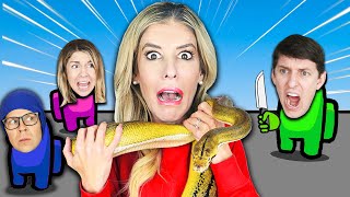 If You LOSE in Among Us You Have To Wear a Giant Snake Challenge - Zamfam Gaming