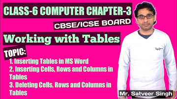 Class 6/VI Computer | Chapter 3 | Working with Tables | MS Word Tutorials | Part 2 | CBSE | NCERT