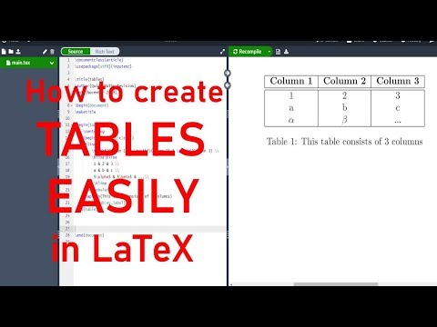 How to make Tables in LaTeX