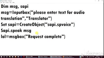 How to make your computer talk using notepad.