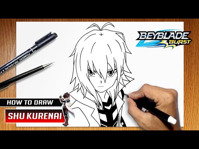 How to draw Shu Kurenai from Beyblade Burst 