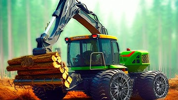 Mega Harvester: Lumber Factory - Cut Trees - Mobile Gameplay Walkthrough Part 1 (iOS, Android)