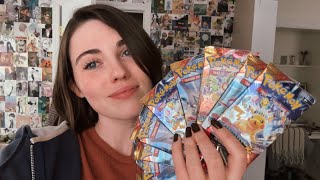 Opening some Pokémon booster packs ~ pikachuuuu surging sparks !