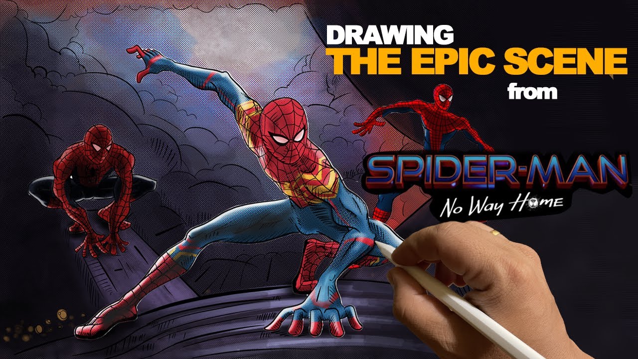 Drawing The Spider-Man No Way Home Epic Scene - Spiderman #spiderman # ...