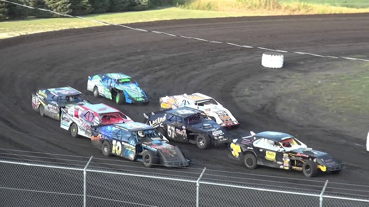 IMCA Northern Sport mod heats Benton County Speedway 8/17/14.