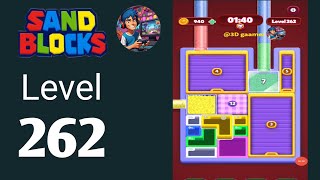 Sand blocks drop puzzle level 262 Hard level solution and walkthrough 