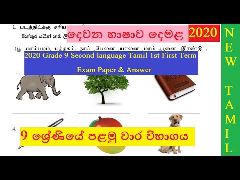 2020 grade 9 second language tamil 1st first term exam paper