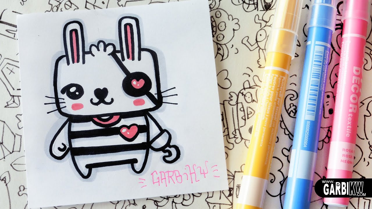 Cute Pirate Bunny - How To Draw Kawaii by Garbi KW - YouTube