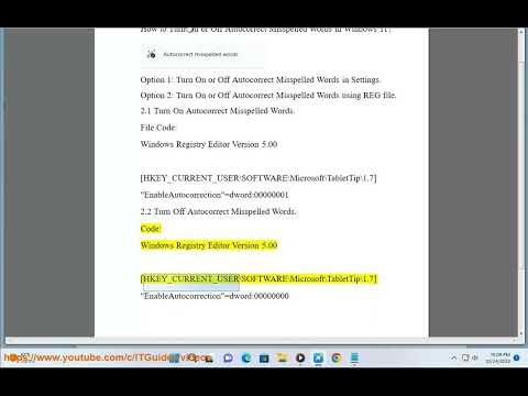 Turn On or Off Autocorrect Misspelled Words in Windows 11