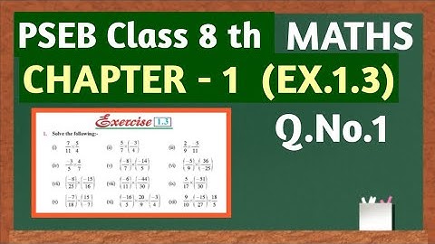 PSEB Class 8 maths Chapter 1 Exercise 1.3 Q.no.1 ll Pseb Class 8 maths