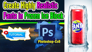Create Highly Realistic Fanta in Frozen Ice Block Effect photoshop