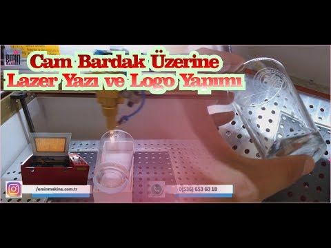 Cam Bardak Üzerine Lazer Yazı ve Logo Yapımı \