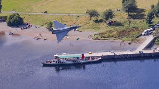 Low Flying Typhoon Eurofighter From Raf Coningsby In The Uk Over Ullswater In The Lake District.