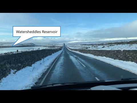 West Yorkshire to Lancashire Road Trip , Watersheddles Reservoir , Snowfall December 2020 (HD)