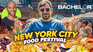 Eating at a NYC FOOD FESTIVAL hosted by The Bachelor's Matt James!