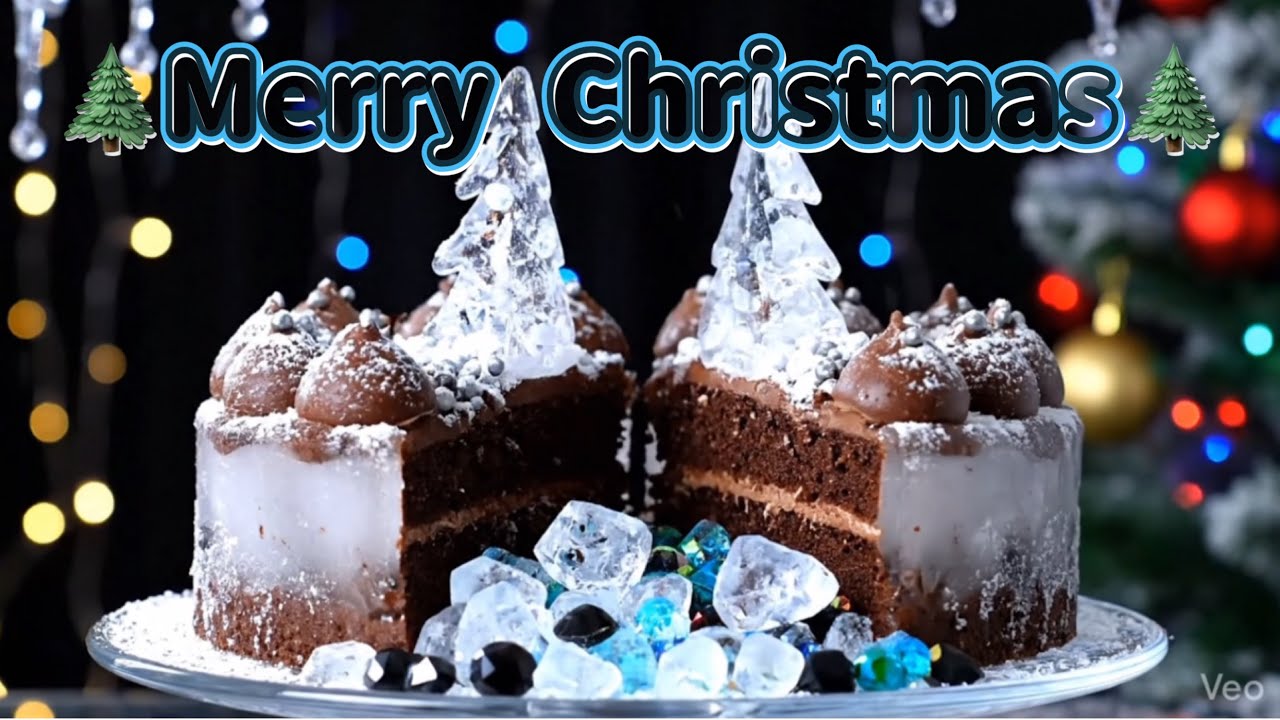 【AI】Cutting Frozen Christmas Cakes ❄️🎂 | Crystal ASMR フローズン・クリスマスケーキを切るASMR 🎄❄️