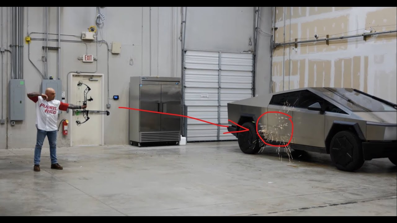 Joe Rogan Shoots Arrow Into CyberTruck with Elon Musk - YouTube