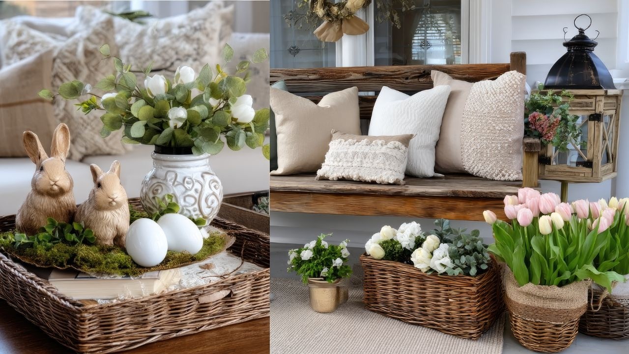 Romantic Rustic Farmhouse Easter Decor 2026 | Cozy, Affordable & Elegant Spring Home Transformation