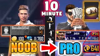 Free Fire new account to *PRO* gift in 10 min - look how it became😱🔥