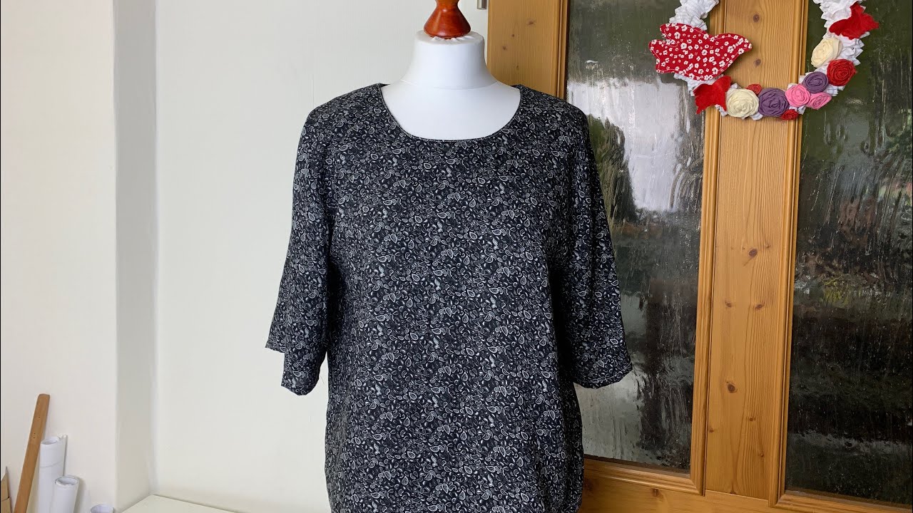 للمبتدئين تطبيق الباترون الاساسي على القماش خياطه بلوزه مع طريقه عمل مرد بسيط Youtube