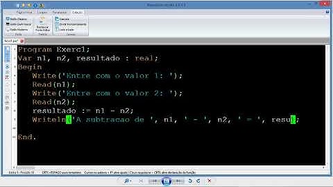 Pascal-A-Sequencial-Vídeo 02 - Subtração de dois valores