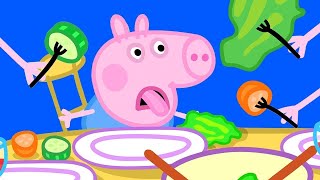 george and vegetable yes or no peppa pig official channel family kids cartoons