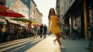 Street Shuffle Pretty Womans Energetic Dance Performance